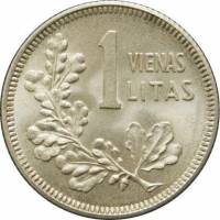 () Монета Литва 1925 год 1  ""   Биметалл (Серебро - Ниобиум)  UNC